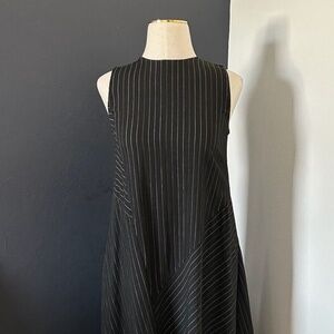 Vince Striped Sleeveless Midi Dress in Black Womens Sz S *$395